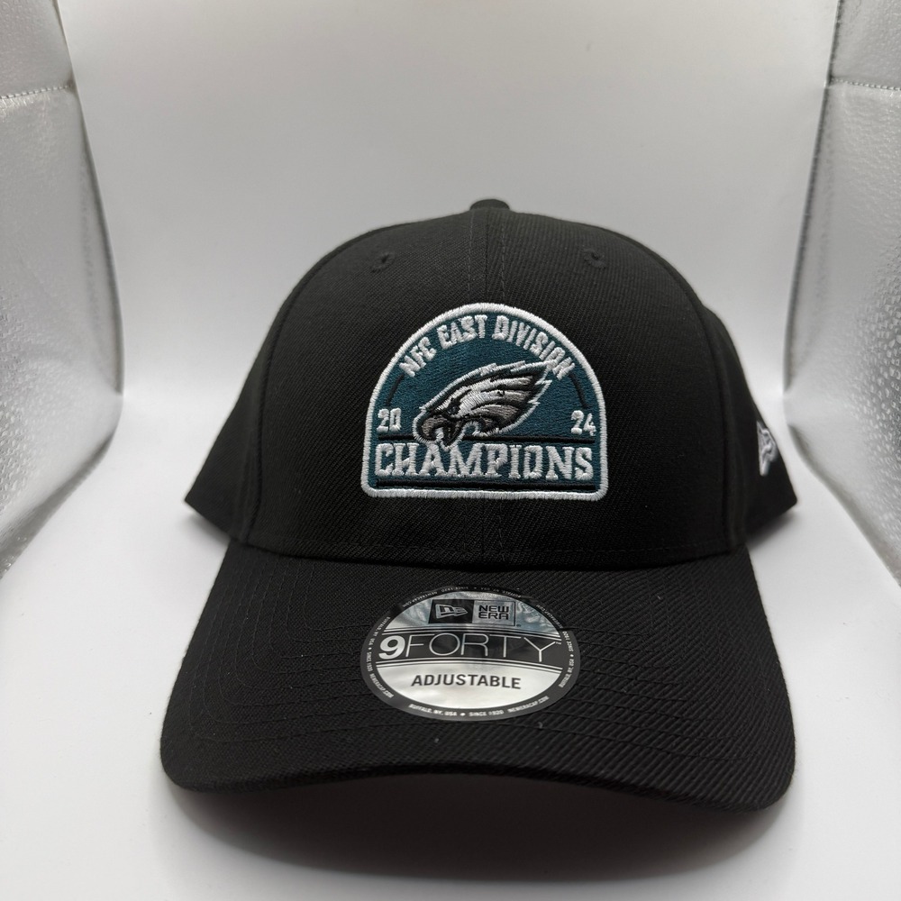 New Era Philadelphia Eagles 2024 NFC East Division Champions 9FORTY Hat‎ Black